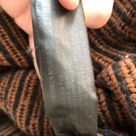 Zara Chunky Ribbed Knit Turtleneck Cropped Oversized Wool Blend Sweater - Picture 8 of 9